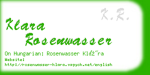 klara rosenwasser business card